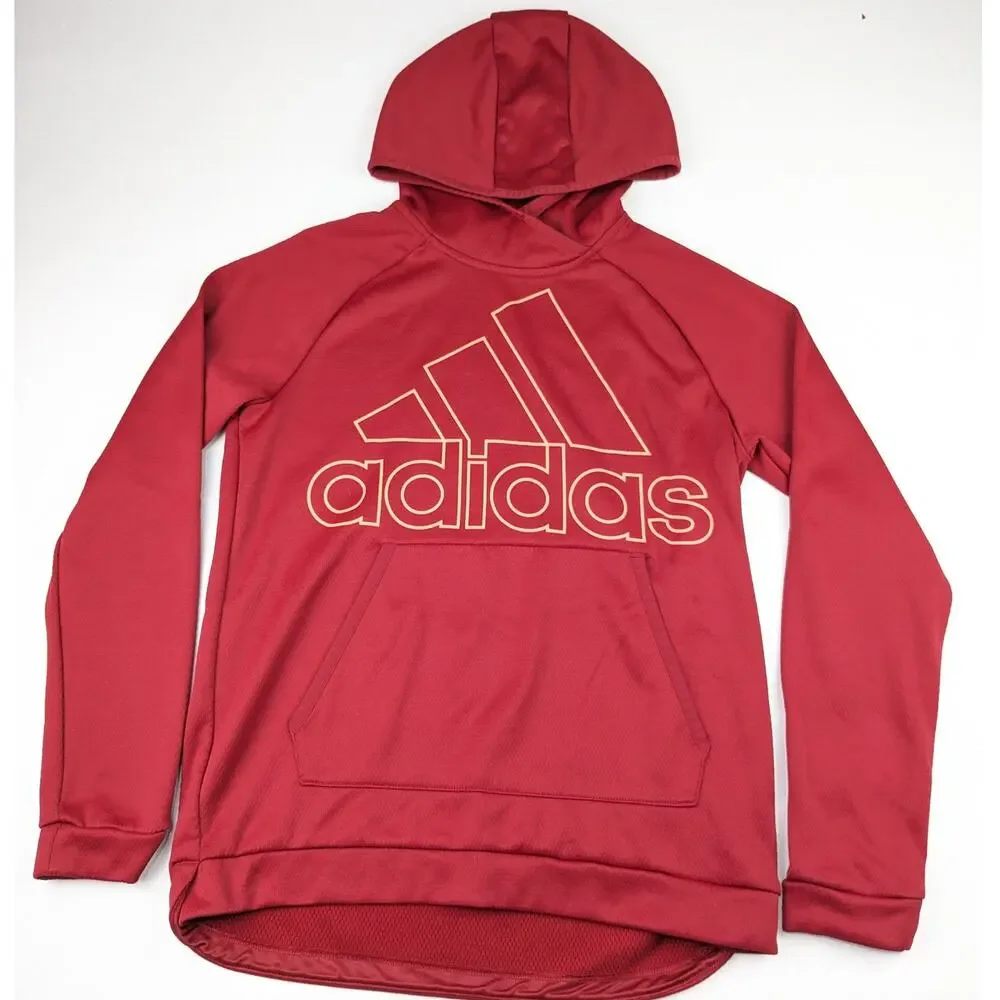 Adidas Red Athletic Hoodie = Youth Large